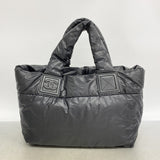 【6ib2875】シャネル トートバッグ コココクーン ナイロン ブラック シルバー金具【中古】レディース