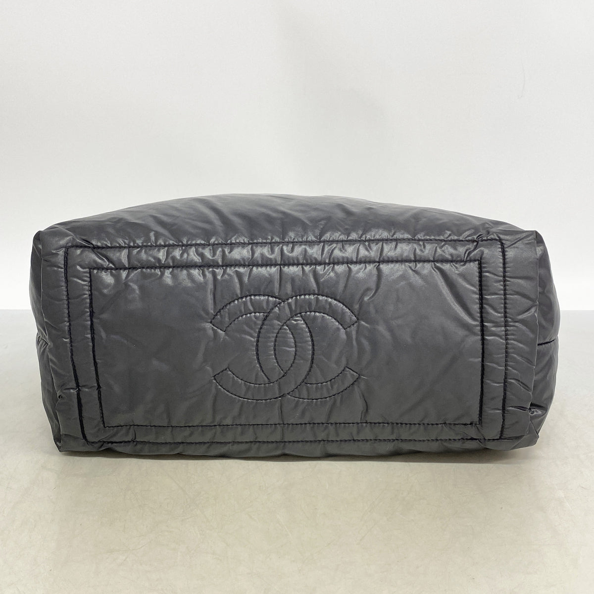 【6ib2875】シャネル トートバッグ コココクーン ナイロン ブラック シルバー金具【中古】レディース