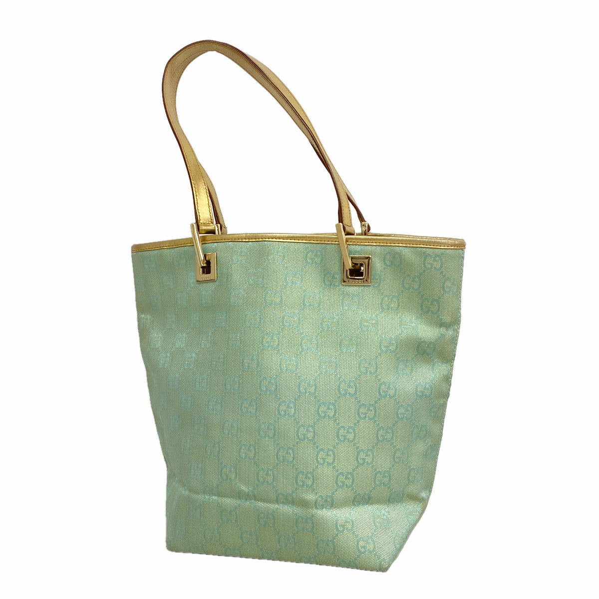 【6ib2886】グッチ トートバッグ GGキャンバス 002 1099 キャンバス グリーン シャンパンゴールド金具【中古】レディース