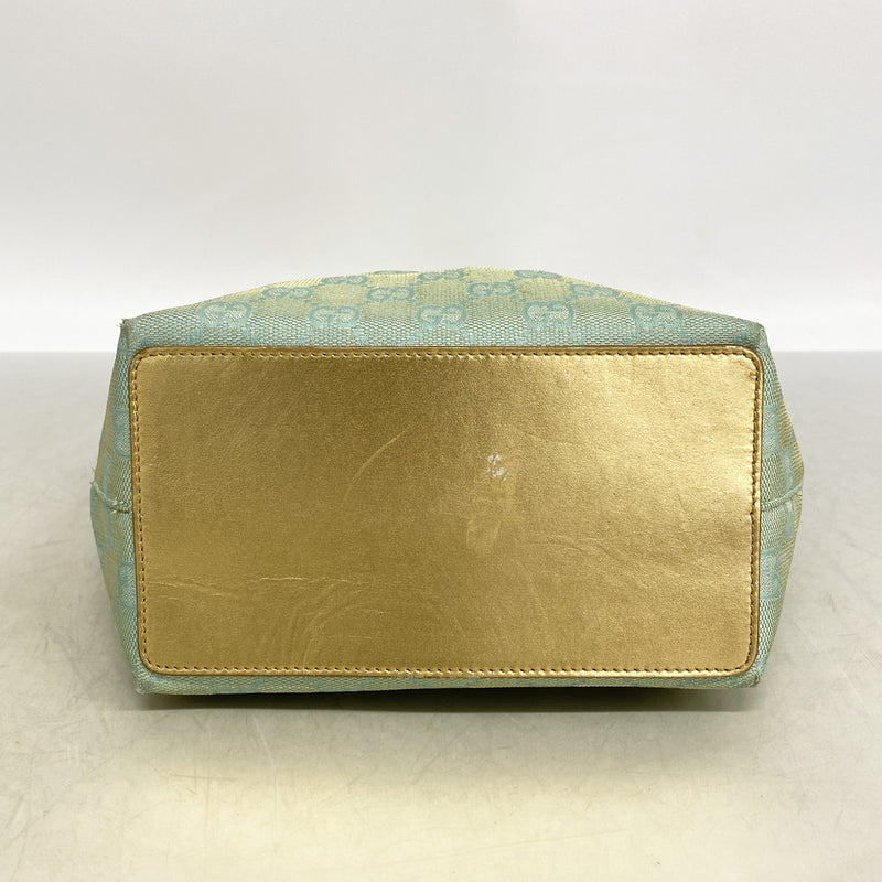 【6ib2886】グッチ トートバッグ GGキャンバス 002 1099 キャンバス グリーン シャンパンゴールド金具【中古】レディース