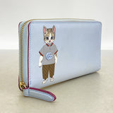 【6ib2888】グッチ 長財布 ヒグチユウコ 847918 レザー スカイブルー ボルドー シャンパンゴールド金具【中古】レディース