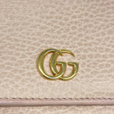 【6ib2889】グッチ 三つ折り財布 GGマーモント 474746 レザー ピンク ゴールド金具【中古】レディース