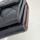 【6ib2890】シャネル 三つ折り財布 マトラッセ キャビアスキン ブラック シャンパンゴールド金具【中古】レディース
