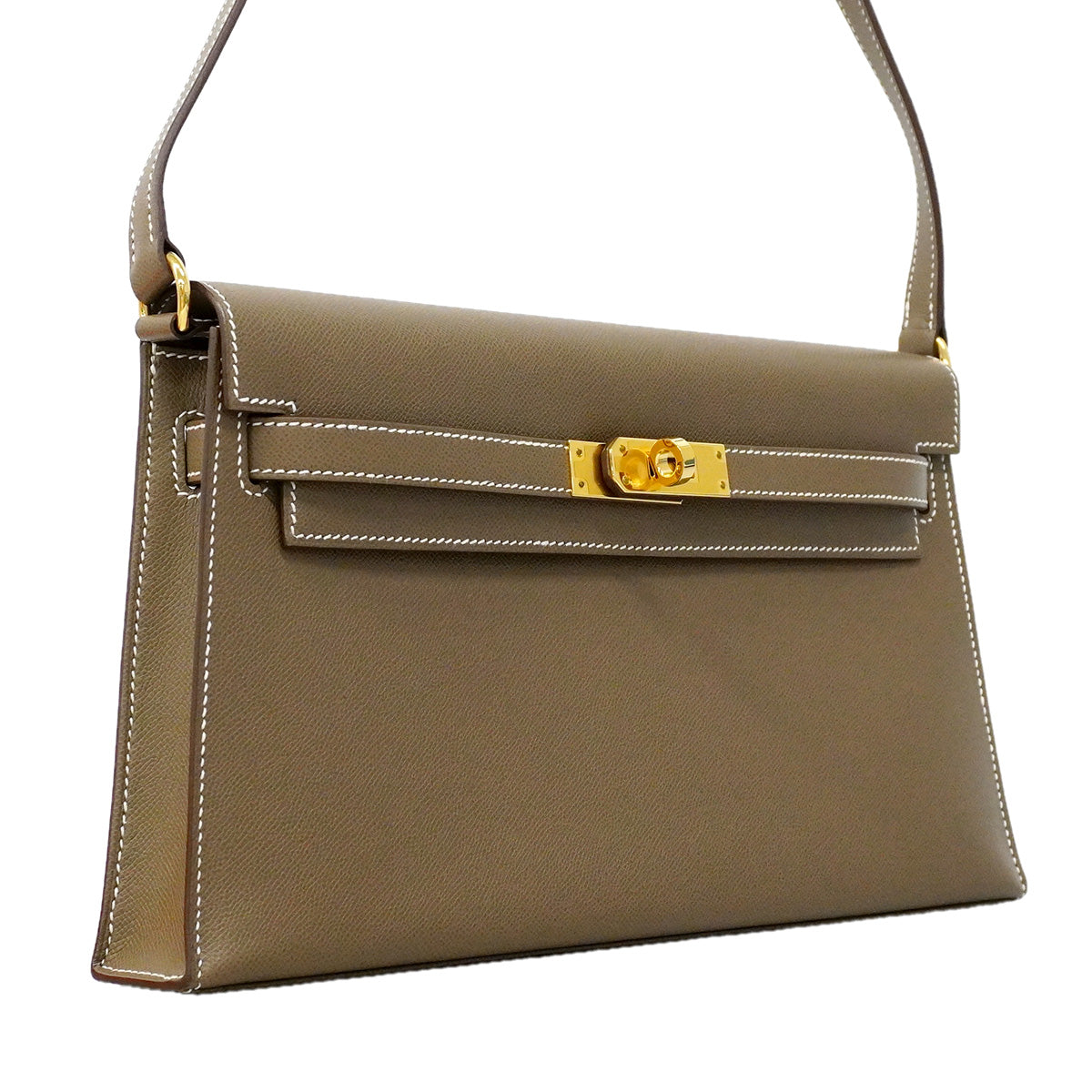 【6ib2893】エルメス ショルダーバッグ ケリーエラン マダム エトゥープ ゴールド金具 B刻印【中古】レディース