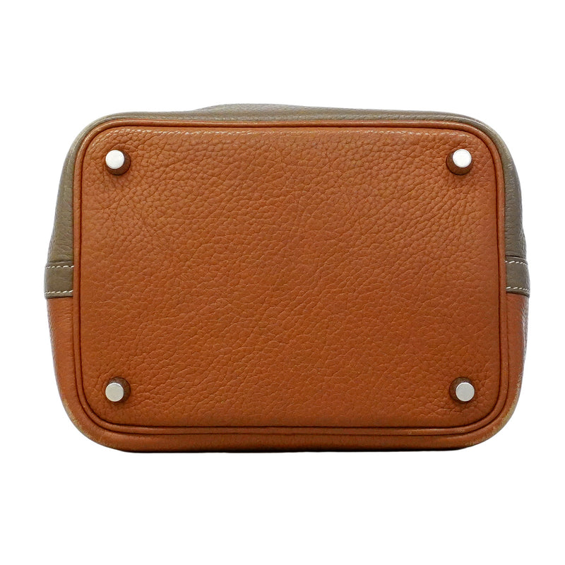 【6ib2898】エルメス ハンドバッグ ピコタンロックカザックPM トリヨンクレマンス ゴールド エトゥープ シルバー金具 □P刻印【中古】レディース