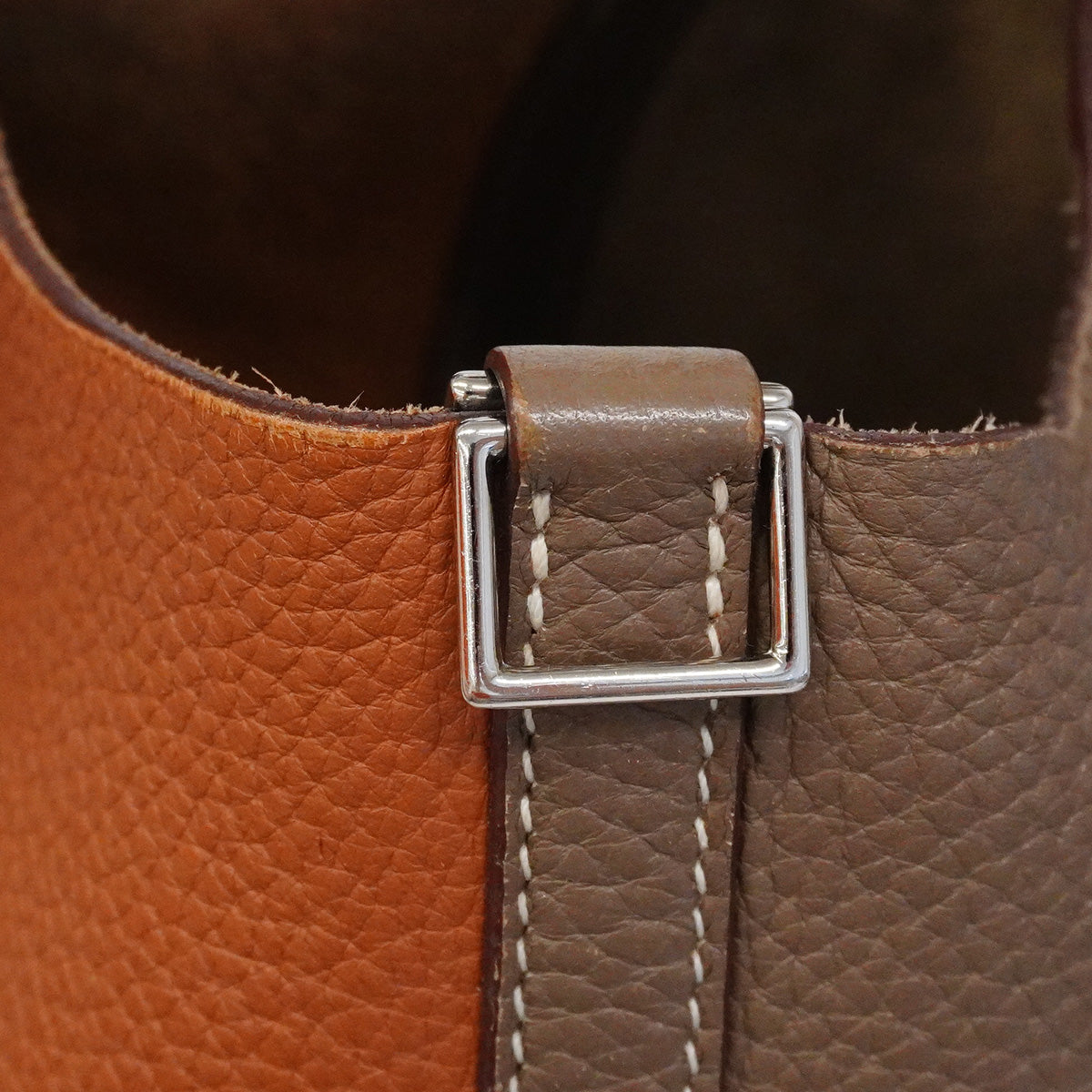 【6ib2898】エルメス ハンドバッグ ピコタンロックカザックPM トリヨンクレマンス ゴールド エトゥープ シルバー金具 □P刻印【中古】レディース