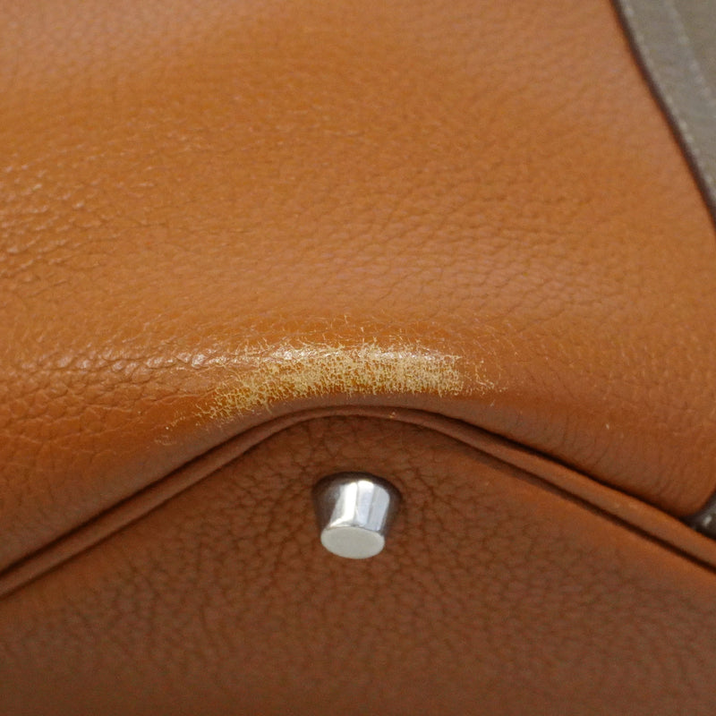 【6ib2898】エルメス ハンドバッグ ピコタンロックカザックPM トリヨンクレマンス ゴールド エトゥープ シルバー金具 □P刻印【中古】レディース