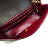 【6ib2900】シャネル ショルダーバッグ ダイアナ チェーンショルダー ラムスキン ブラック ゴールド金具【中古】レディース