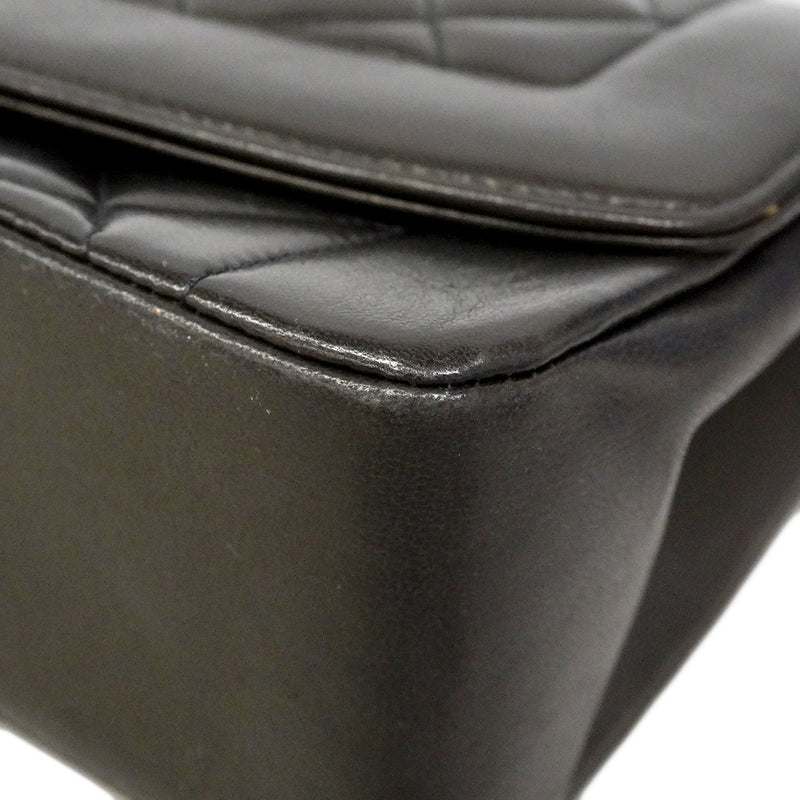 【6ib2900】シャネル ショルダーバッグ ダイアナ チェーンショルダー ラムスキン ブラック ゴールド金具【中古】レディース