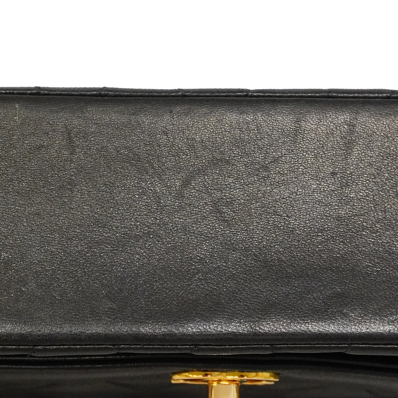 【6ib2900】シャネル ショルダーバッグ ダイアナ チェーンショルダー ラムスキン ブラック ゴールド金具【中古】レディース