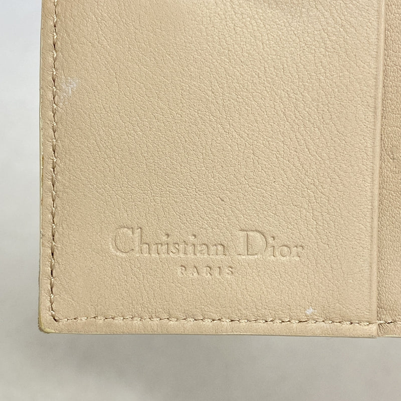 【6ib2902】クリスチャンディオール 財布 トロッター ナイロン ベージュ シルバー金具【中古】レディース