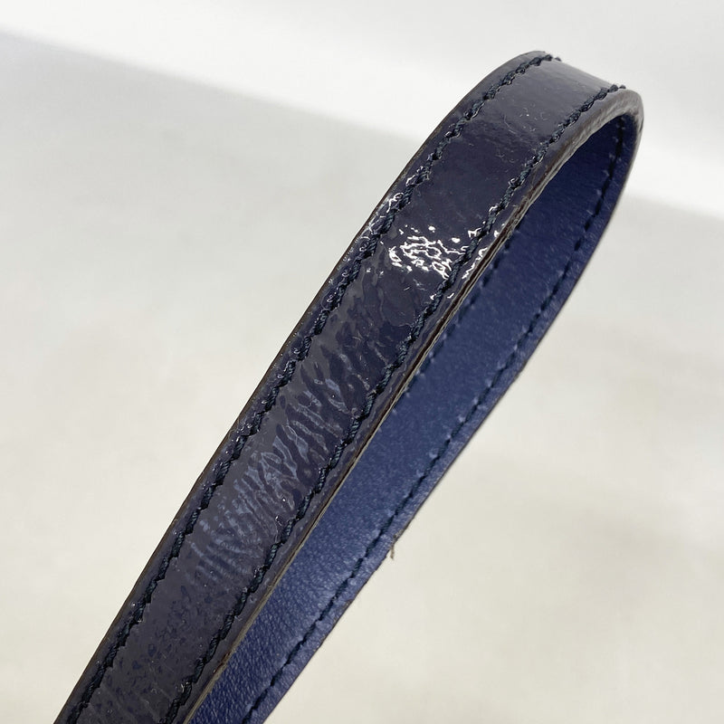 【6ib2905】グッチ ハンドバッグ ソーホー 336751 エナメル ネイビー シャンパンゴールド金具 2wayバッグ【中古】レディース