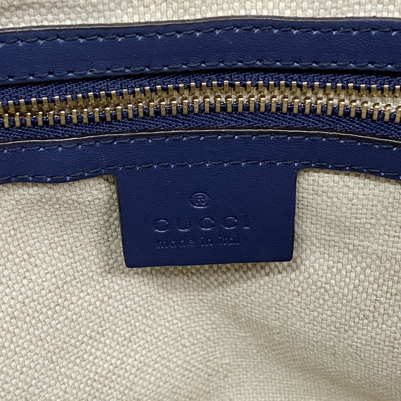 【6ib2905】グッチ ハンドバッグ ソーホー 336751 エナメル ネイビー シャンパンゴールド金具 2wayバッグ【中古】レディース