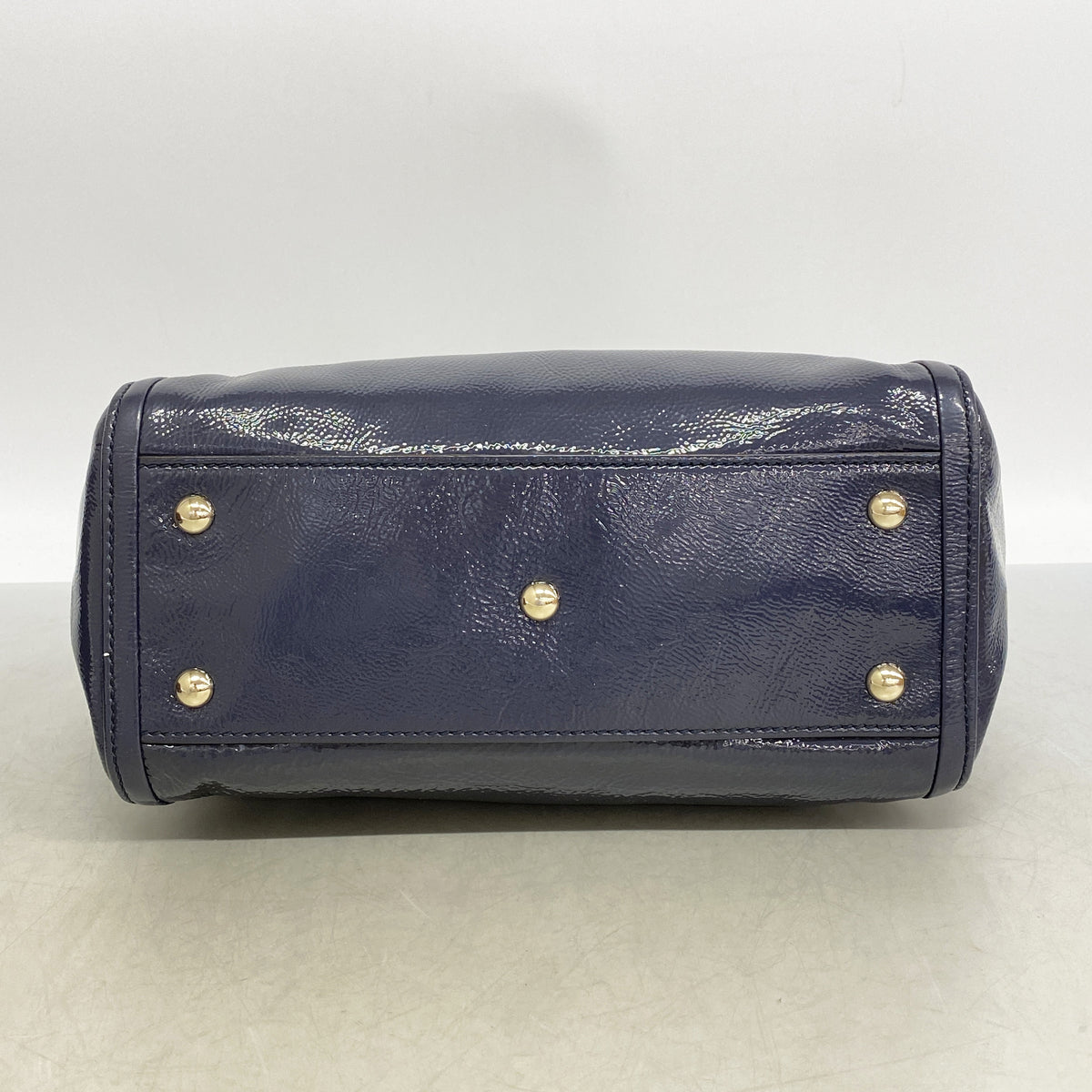 【6ib2905】グッチ ハンドバッグ ソーホー 336751 エナメル ネイビー シャンパンゴールド金具 2wayバッグ【中古】レディース