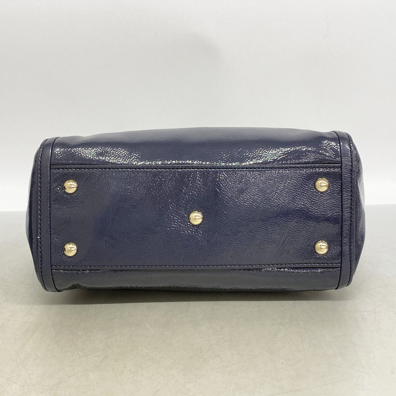 【6ib2905】グッチ ハンドバッグ ソーホー 336751 エナメル ネイビー シャンパンゴールド金具 2wayバッグ【中古】レディース
