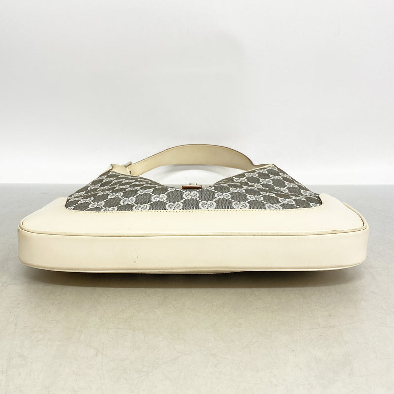 【6ib2907】グッチ ショルダーバッグ GGキャンバス/ジャッキー 001 3306 3444 キャンバス アイボリー グレー シルバー金具【中古】レディース