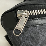 【6ib2908】グッチ ウエストバッグ GGスプリーム 733240 PVC グレー ブラック シルバー金具【中古】メンズ