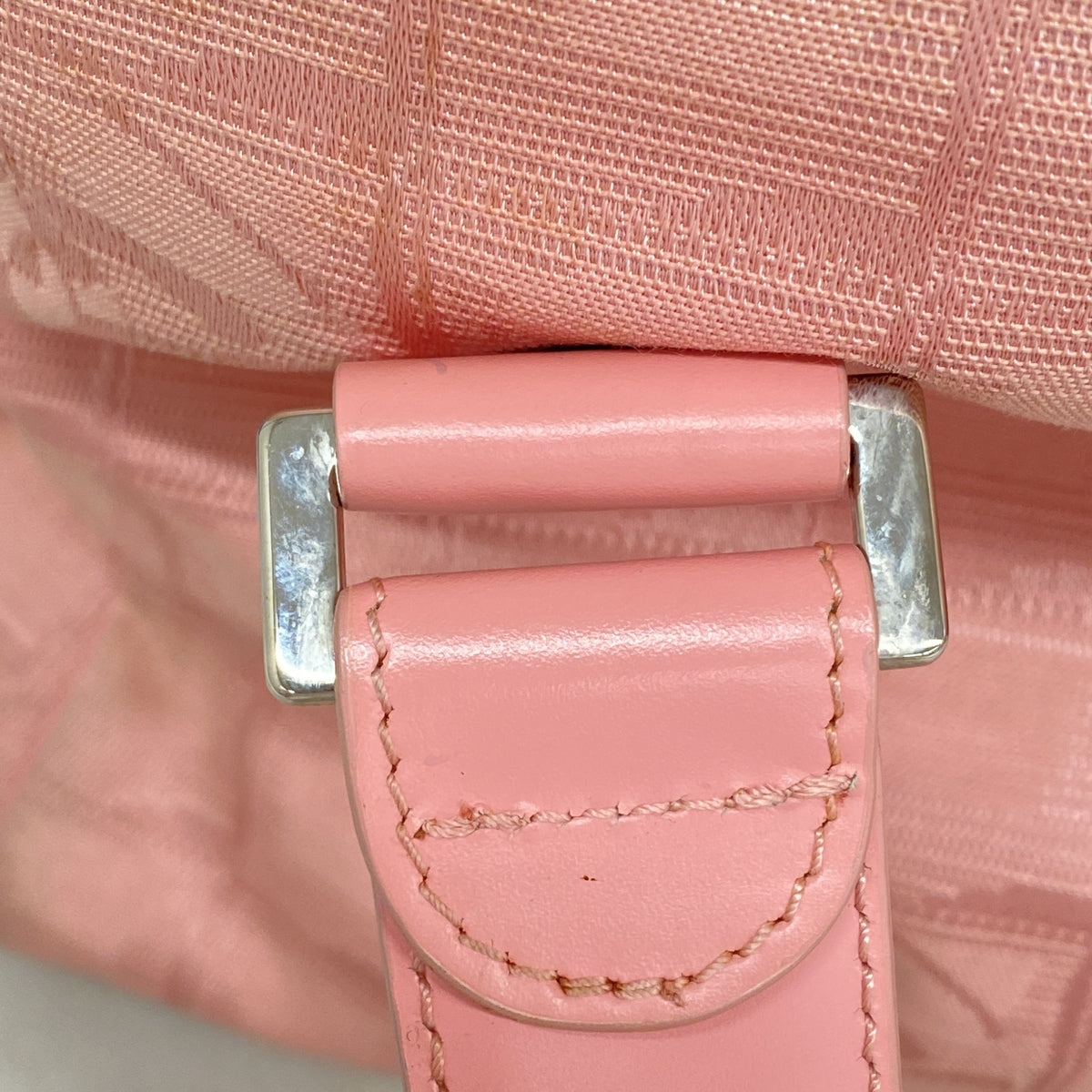 【6ib2913】シャネル ハンドバッグ ニュートラベル ナイロン ピンク シルバー金具【中古】レディース