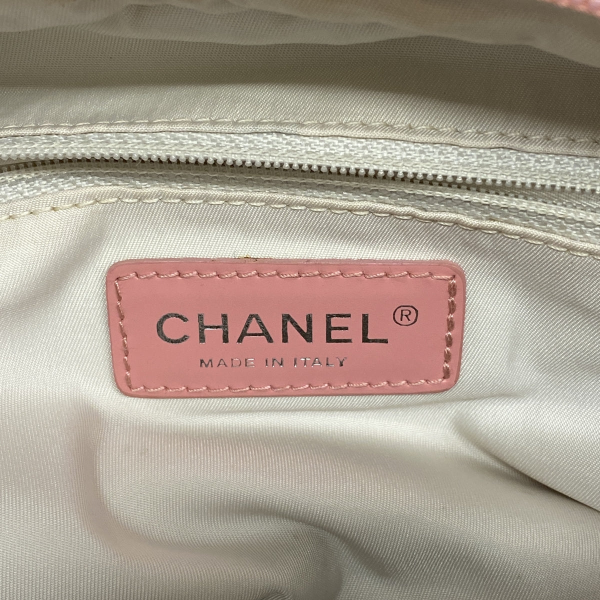 【6ib2913】シャネル ハンドバッグ ニュートラベル ナイロン ピンク シルバー金具【中古】レディース