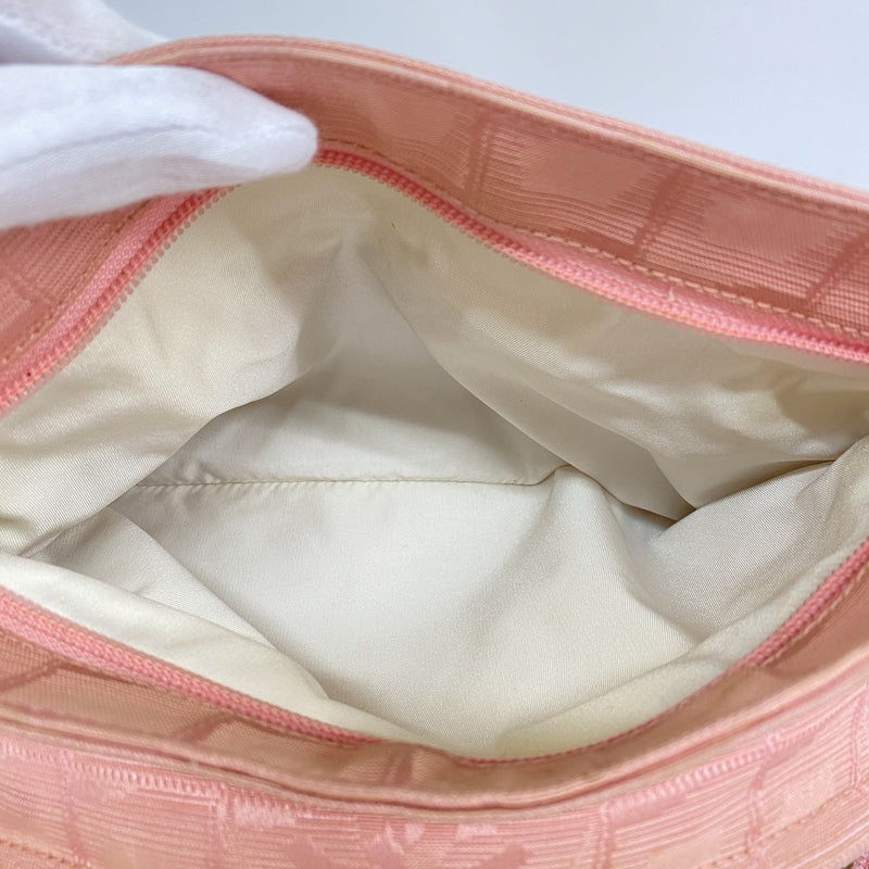 【6ib2913】シャネル ハンドバッグ ニュートラベル ナイロン ピンク シルバー金具【中古】レディース