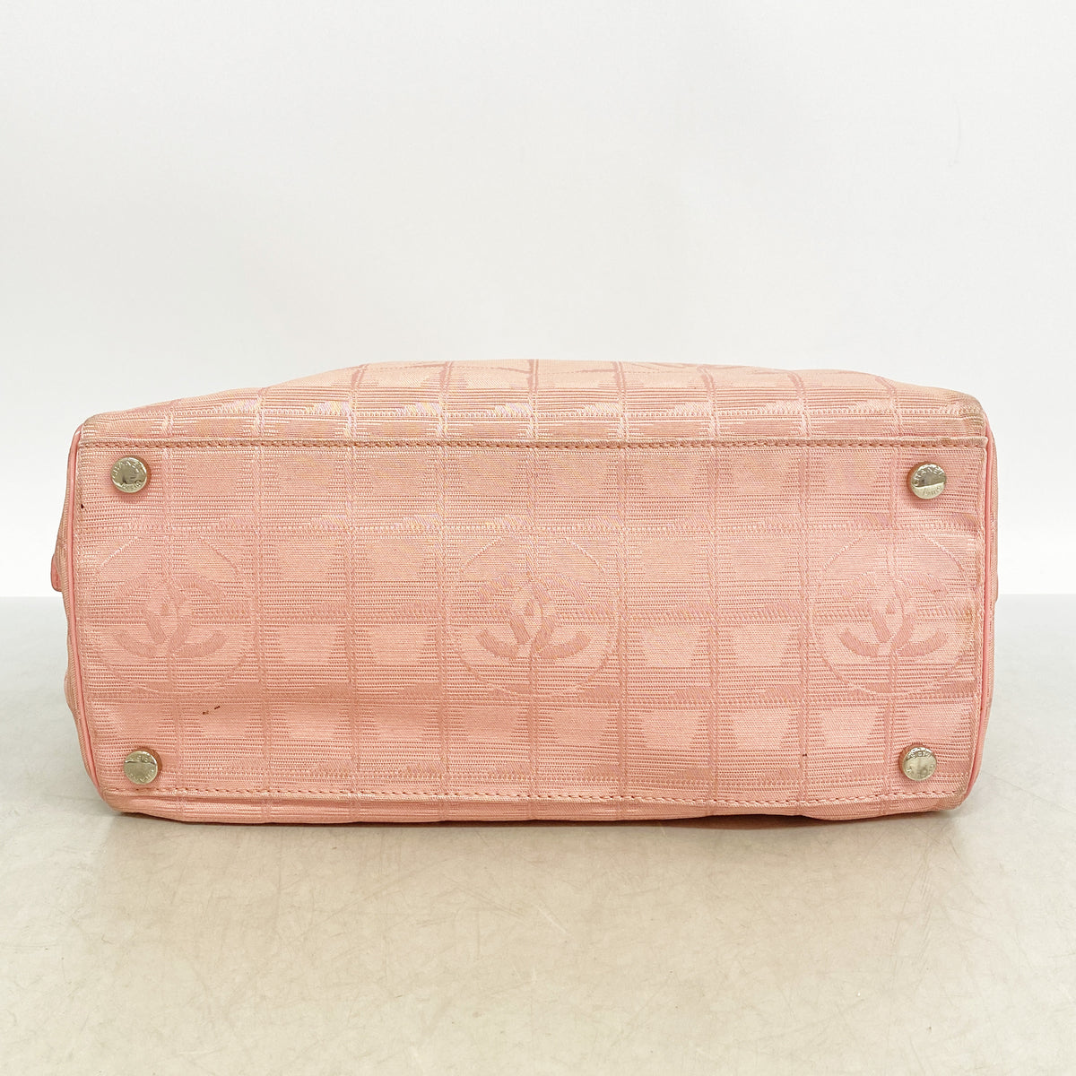 【6ib2913】シャネル ハンドバッグ ニュートラベル ナイロン ピンク シルバー金具【中古】レディース