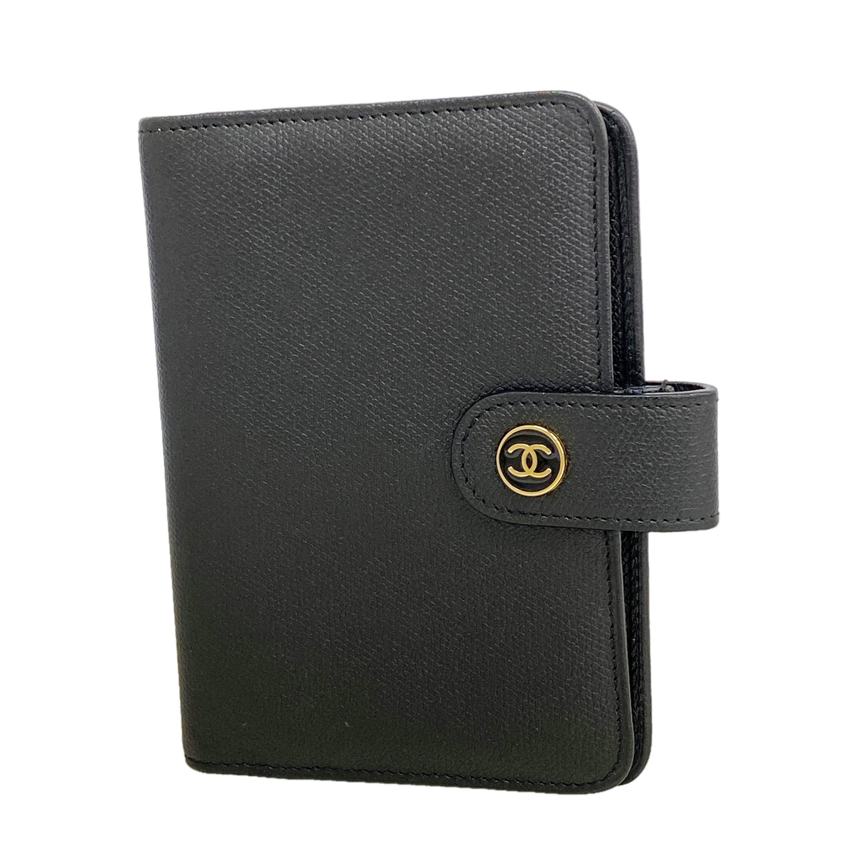 【6ib2914】シャネル 手帳カバー ココボタン レザー ブラック ゴールド金具【中古】レディース