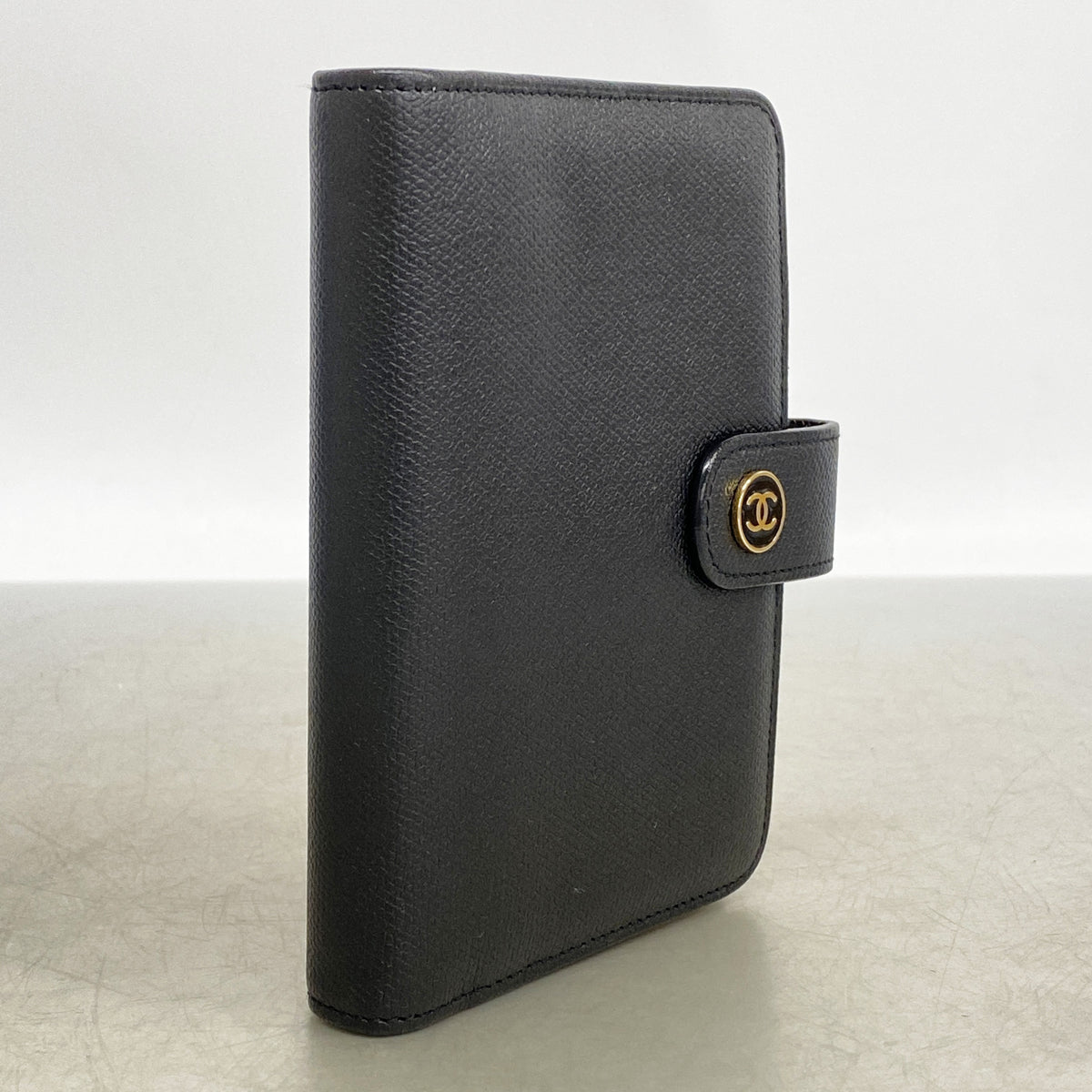 【6ib2914】シャネル 手帳カバー ココボタン レザー ブラック ゴールド金具【中古】レディース