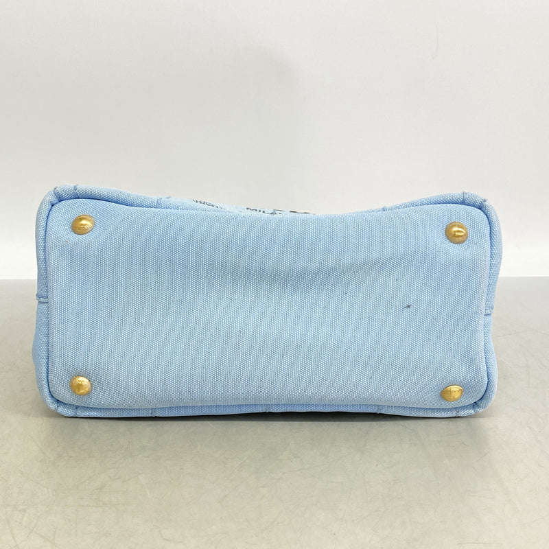 【6ib2923】プラダ トートバッグ カナパ キャンバス ゴールド金具 2wayバッグ【中古】レディース