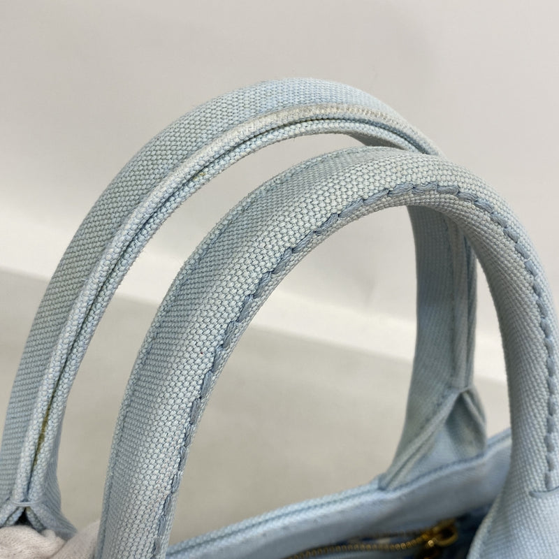 【6ib2923】プラダ トートバッグ カナパ キャンバス ゴールド金具 2wayバッグ【中古】レディース