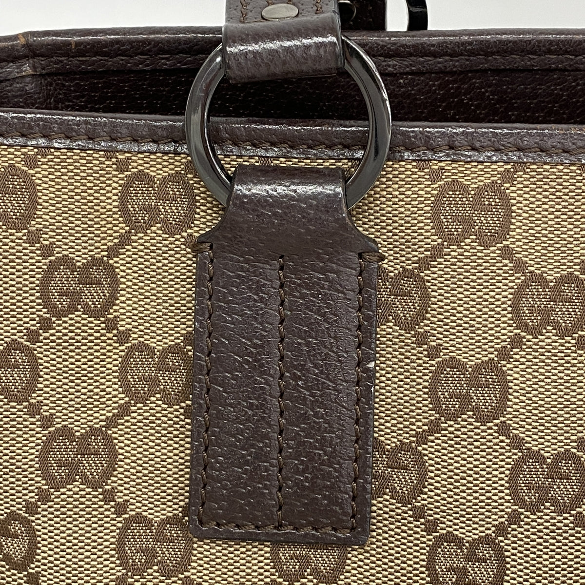 【6ib2925】グッチ ハンドバッグ GGキャンバス 113019 キャンバス ベージュ ブラウン シルバー金具【中古】レディース