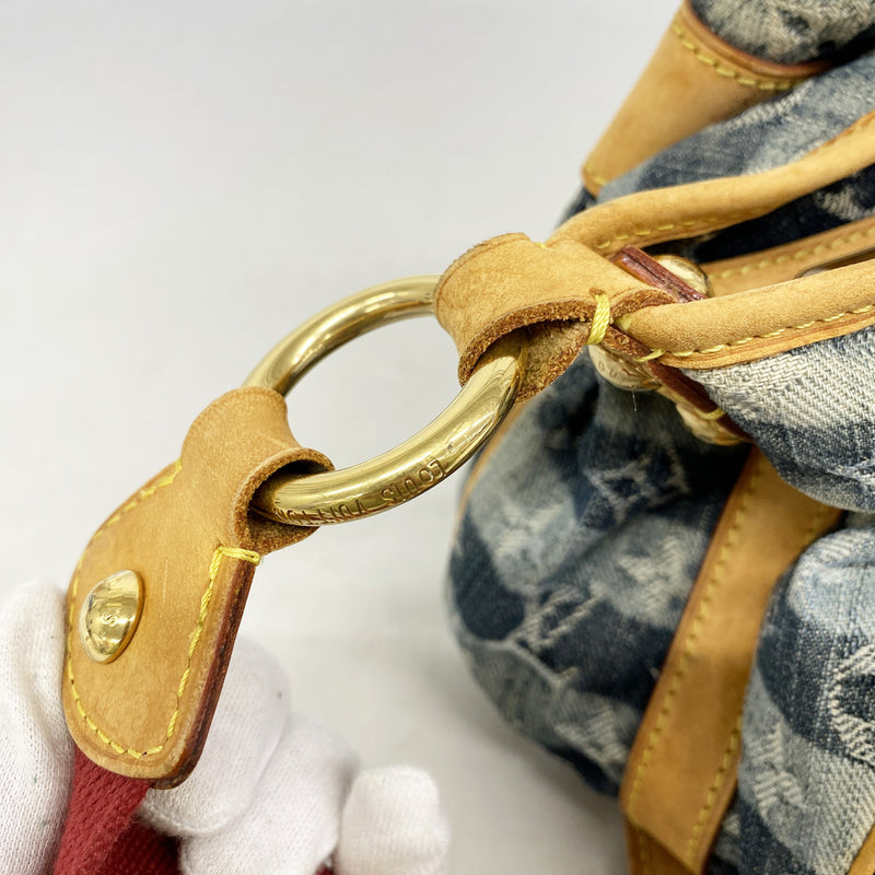 【6ib2947】ルイヴィトン ショルダーバッグ モノグラム・デニム ポルテエポルレイエMM M95334 ブルー【中古】レディース