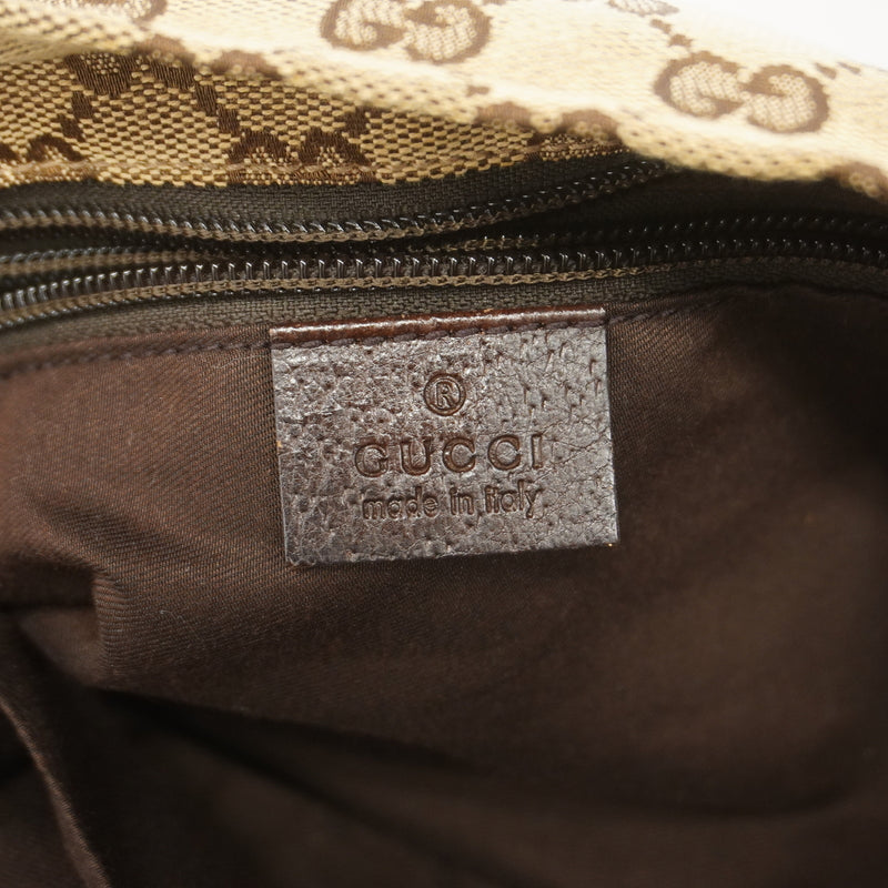 【6ib2963】グッチ ハンドバッグ GGキャンバス/シェリーライン 131230 キャンバス ベージュ ブラウン シルバー金具【中古】レディース