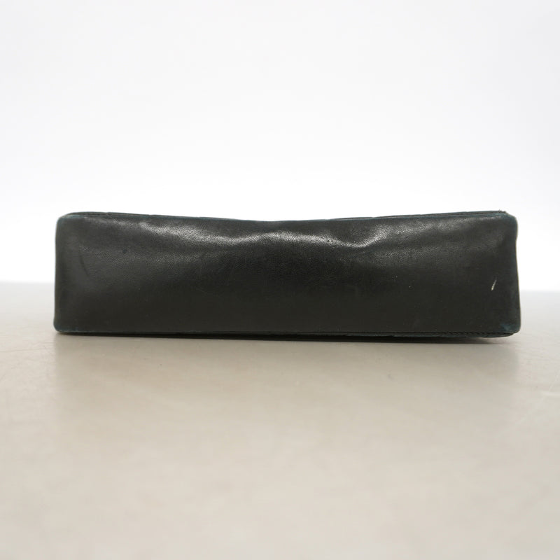 【6ib2964】シャネル ショルダーバッグ Vステッチ Wフラップ Wチェーン ラムスキン ブラック ゴールド金具【中古】レディース