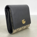 【6ib2983】グッチ 財布 GGマーモント/GGスプリーム 598587 レザー ブラック ベージュ ゴールド金具【中古】レディース