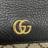 【6ib2983】グッチ 財布 GGマーモント/GGスプリーム 598587 レザー ブラック ベージュ ゴールド金具【中古】レディース
