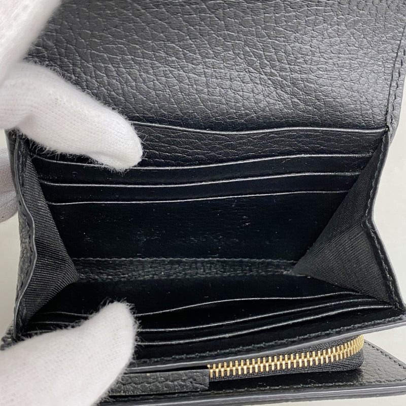【6ib2983】グッチ 財布 GGマーモント/GGスプリーム 598587 レザー ブラック ベージュ ゴールド金具【中古】レディース