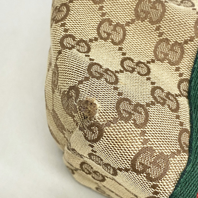 【6ib2984】グッチ トートバッグ GGキャンバス/シェリーライン 137396 キャンバス ベージュ ブラウン ゴールド金具【中古】レディース