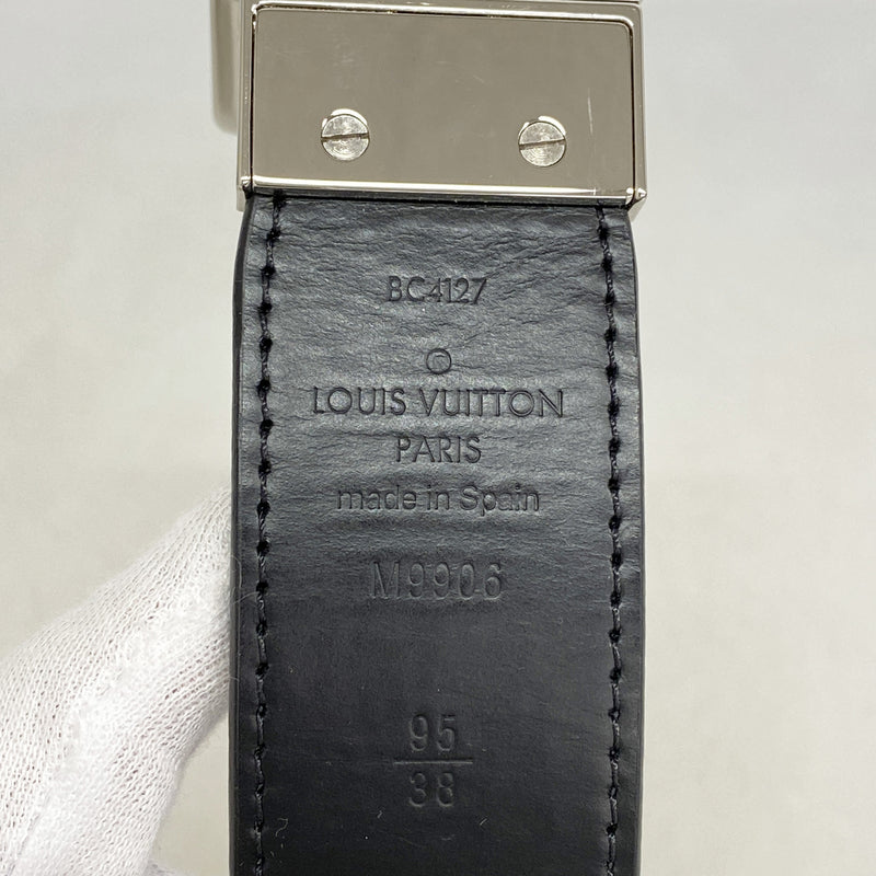 【6ib2992】ルイヴィトン ベルト ダミエ・グラフィット サンチュールスレンダー M9906 ブラック【中古】メンズ