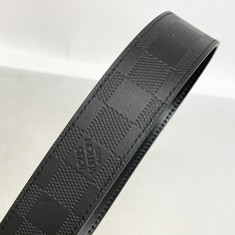 【6ib2992】ルイヴィトン ベルト ダミエ・グラフィット サンチュールスレンダー M9906 ブラック【中古】メンズ