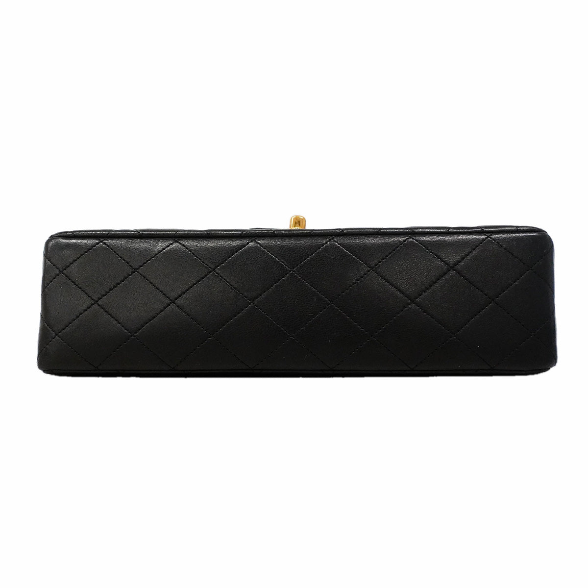 【6ib2994】シャネル ショルダーバッグ マトラッセ Wフラップ Wチェーン ラムスキン ブラック ゴールド金具【中古】レディース