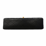【6ib2994】シャネル ショルダーバッグ マトラッセ Wフラップ Wチェーン ラムスキン ブラック ゴールド金具【中古】レディース