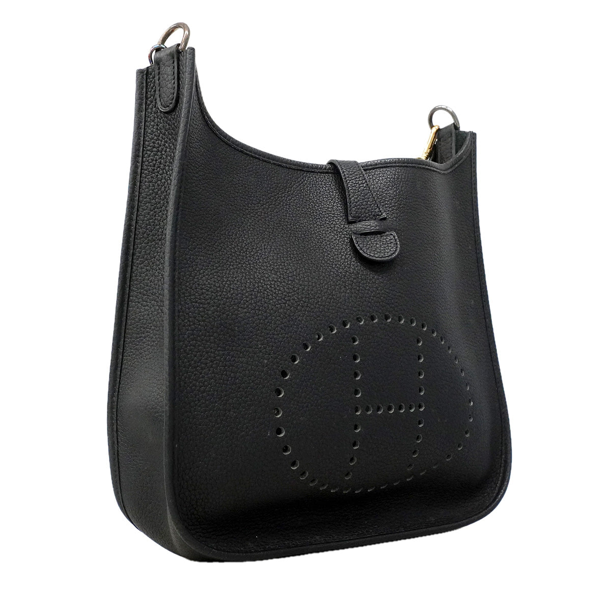 【6ic3006】エルメス ショルダーバッグ エヴリン1GM アルデンヌ ブラック ゴールド金具 □G刻印【中古】レディース