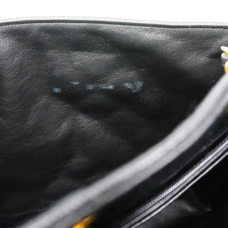 【6ic3007】シャネル チェーントート マトラッセ キャビアスキン ブラック ゴールド金具【中古】レディース