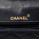 【6ic3008】シャネル ショルダーバッグ ミニマトラッセ チェーンショルダー ラムスキン ネイビー レッド ゴールド金具【中古】レディース