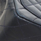 【6ic3008】シャネル ショルダーバッグ ミニマトラッセ チェーンショルダー ラムスキン ネイビー レッド ゴールド金具【中古】レディース