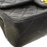 【6ic3009】シャネル ショルダーバッグ マトラッセ Wフラップ Wチェーン ラムスキン ブラック ゴールド金具【中古】レディース