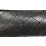 【6ic3009】シャネル ショルダーバッグ マトラッセ Wフラップ Wチェーン ラムスキン ブラック ゴールド金具【中古】レディース