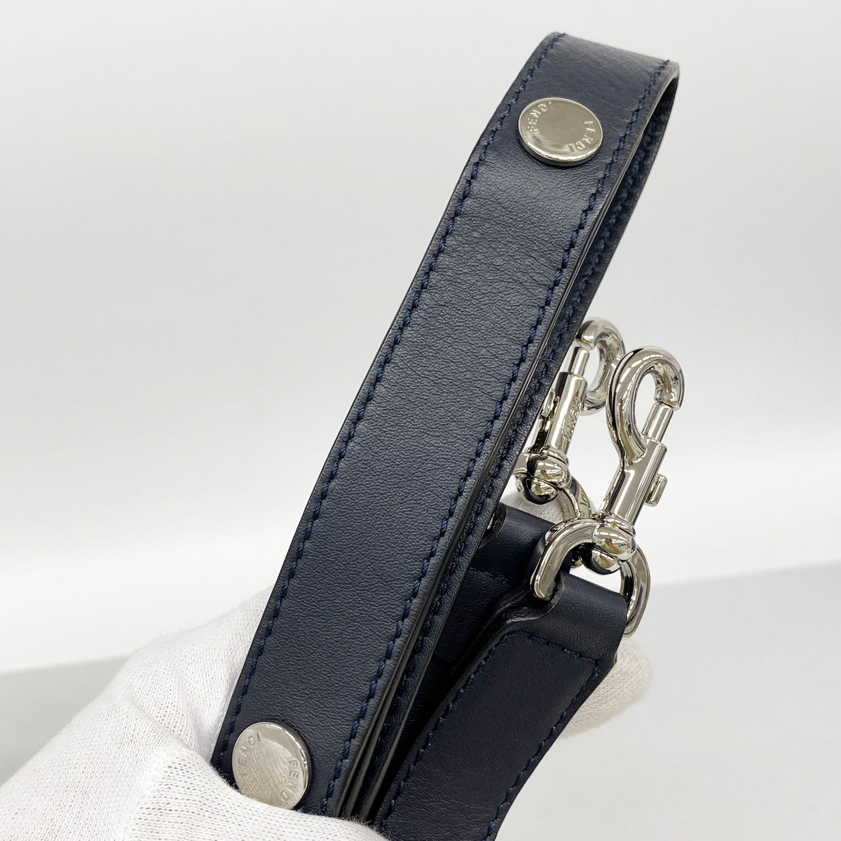 【6ic3016】フェンディ ハンドバッグ バイザウェイ レザー ネイビー シルバー金具 2wayバッグ【中古】レディース