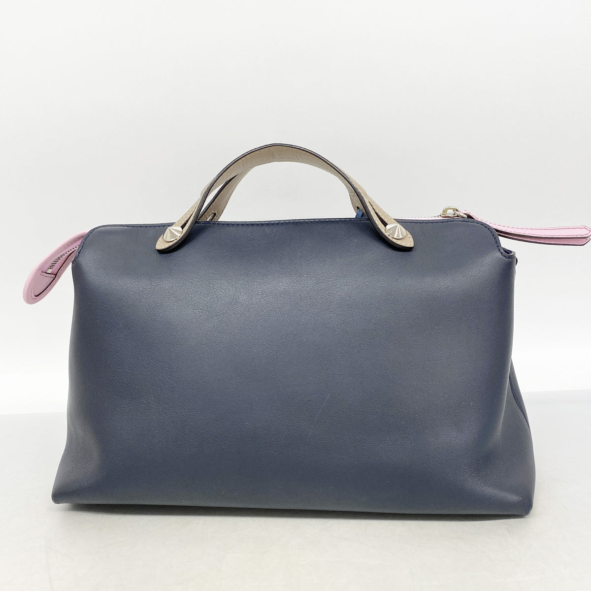【6ic3016】フェンディ ハンドバッグ バイザウェイ レザー ネイビー シルバー金具 2wayバッグ【中古】レディース
