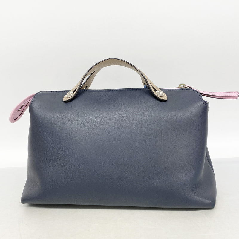 【6ic3016】フェンディ ハンドバッグ バイザウェイ レザー ネイビー シルバー金具 2wayバッグ【中古】レディース